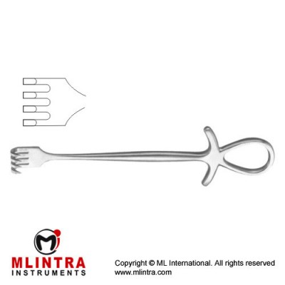 Murphy Retractor 4 Blunt Prongs Stainless Steel, 19.5 cm - 7 3/4"
